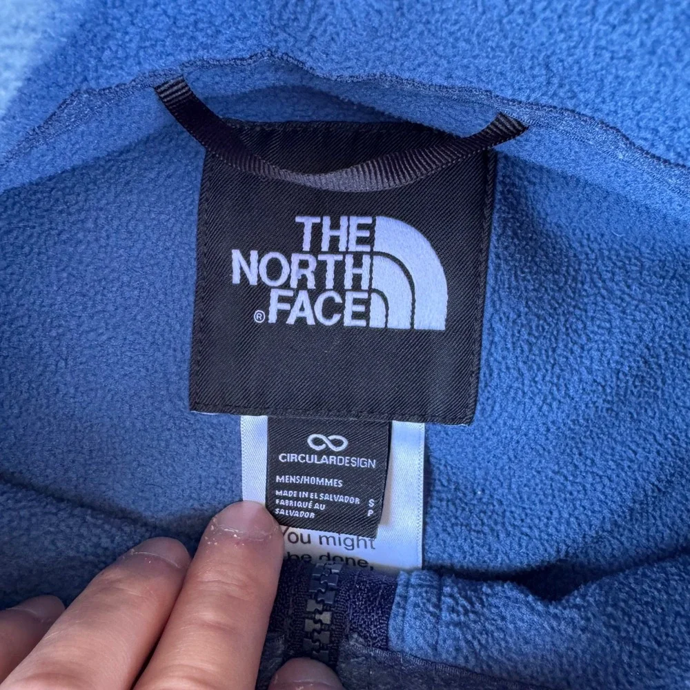 The North Face Mens Blue Circular Design Full Zip Fleece Jacket Small NF0A7UR6